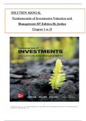 Solution Manual For Fundamentals of Investments&colon; Valuation and Management 10th Edition by Jordan&comma; Miller & Dolvin&comma; All Chapters 1 to 21 complete Verified editon ISBN&colon;9781264412815
