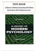 Test Bank for A History of Modern Psychology 6th Edition by Goodwin&comma; All Chapters 1 to 15 complete Verified editon ISBN&colon;9781119779261