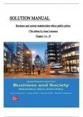 SOLUTION MANUAL for Business and Society Stakeholders Ethics Public Policy 17th Edition By Lawrence All Chapters 1 to 19 complete Verified editon ISBN&colon;9781265079246