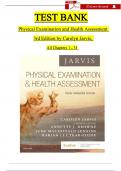 TEST BANK For Physical Examination and Health Assessment&comma; 3rd Edition by Carolyn Jarvis&comma; Verified Chapters 1 - 31&comma; Complete Newest Version ISBN-9781771721547