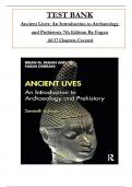 Test Bank for Ancient Lives&colon; An Introduction To Archaeology And Prehistory 7th Edition By Fagan&comma; All Chapters 1 to 17 complete Verified editon ISBN&colon;9781317350279