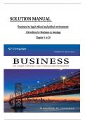 Solution Manual for Business Its Legal&comma; Ethical&comma; and Global Environment&comma; 12th Edition by Marianne M&period; Jennings ISBN&colon;9780357535875 ALL CHAPTERS COVERED 