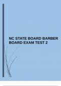 NC STATE BOARD BARBER BOARD EXAM TEST 2 &vert;GUARANTEED ACCURATE ANSWERS