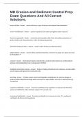 MD Erosion and Sediment Control Prep Exam Questions And All Correct Solutions&period;