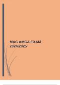 MAC AMCA EXAM 20242025 &vert;GUARANTEED ACCURATE ANSWERS &vert;COMPLETE