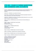CTD 261 - EXAM 3 &lpar;YARNS&rpar; QUESTIONS AND ANSWERS 100&percnt; ACCURATE