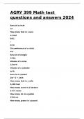 AGRY 399 Math test questions and answers 2024