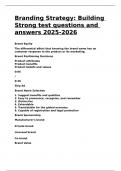 Branding Strategy Building Strong test questions and answers 2025-2026&period;