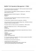 BADM 7120 Operations Management - FINAL exam questions with correct answers with complete A&plus;solution 2024&sol;2025