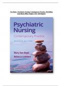 Test Bank - Psychiatric Nursing&colon; Contemporary Practice&comma; 7th Edition &lpar;Ann Boyd&rpar;&comma; Chapter 1-43 &vert; All Chapters updated 2025
