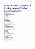 NIHSS Group C - Patients 1-6 Passing answers Verified Latest Update 2024
