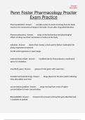 Penn Foster Pharmacology Proctor Exam Practice 2024&sol;2025 verified Solution