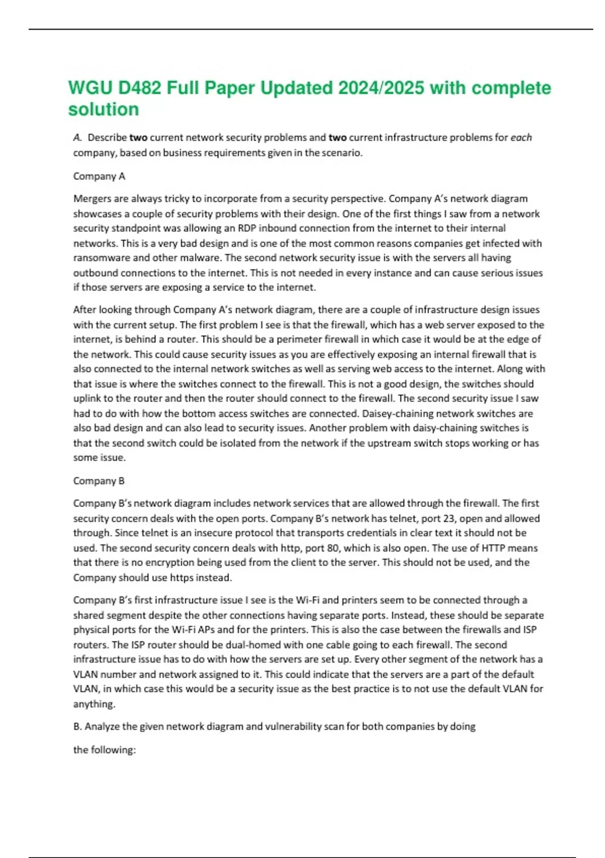 WGU D482 Full Paper Updated 2024/2025 with complete solution - CYBER ...