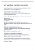 ATI NURSING CARE OF CHILDREN Exam with Questions and Answers 