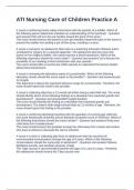 ATI Nursing Care of Children Practice A Exam Questions and Answers 