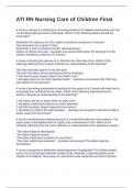 ATI RN Nursing Care of Children Final Exam Questions and Answers 