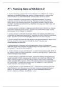 Nursing Care of Children 2 Exam Questions and Answers 