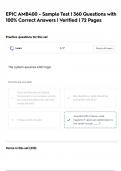 EPIC AMB400 - Sample Test &vert; 360 Questions with 100&percnt; Correct Answers &vert; Verified &vert; 72 Pages