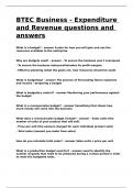 BTEC Business - Expenditure and Revenue questions and answers&period;