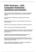 BTEC Business - LAB - Consumer Protection questions and answers&period;