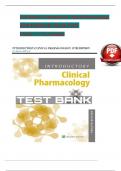 TEST BANK For Introductory Clinical Pharmacology&comma; 12th Edition By Susan Ford&comma; Verified Chapters 1 - 54&comma; Complete Newest Version
