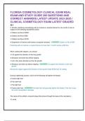 FLORIDA COSMETOLOGY CLINICAL EXAM REAL EXAM AND STUDY GUIDE 200 QUESTIONS AND CORRECT ANSWERS LATEST UPDATE 2023-2025 &sol; CLINICAL COSMETOLOGY EXAM LATEST GRADED A&plus; 