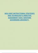 WGU D007 INSTRUCTIONAL STRATEGIES  AND TECHNOLOGY&rsquo;S OBJECTIVE  ASSESSMENT TASK 2 WESTERN  GOVERNORS UNIVERSITY&period;