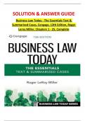 SOLUTION & ANSWER GUIDE Business Law Today - The Essentials Text & Summarized Cases&comma; Cengage&comma; 13th Edition&comma; Roger Leroy Miller&comma; Chapters 1 - 25&comma; Complete
