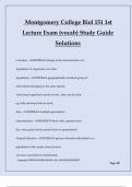 Montgomery College Biol 151 1st Lecture Exam &lpar;vocab&rpar; Study Guide Solutions