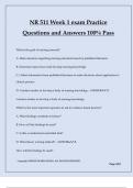 NR 511 Week 1 exam Practice Questions and Answers 100&percnt; Pass