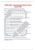NURS 3525 - Hematologic System Exam Guide 2024