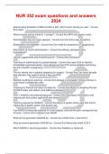 Package Deal For NURS352 Exam Guide Questions and Answers Top Graded 2024