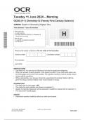 OCR GCSE &lpar;9&ndash;1&rpar; Chemistry B &lpar;Twenty First Century Science&rpar; J258&sol;04 Depth in Chemistry &lpar;Higher Tier&rpar; JUNE 2024 QUESTION PAPER AND MARK SCHEME