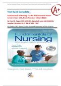Test Bank Complete&lowbar; Fundamentals Of Nursing&colon; The Art And Science Of Person-Centered Care 10th&comma; North American Edition &lpar;2022&rpar; By Carol R&period; Taylor&comma; Pamela B Lynn & Jennifer L Bartlett All Chapters 1-46&vert; Newest&vert; Complete Questions and Correct Answers & Explan