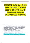 MEDICAL SURGICAL EXAM TEST 1 NEWEST