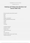 Studying and Taking Tests Questions And Answers 100&percnt; Pass