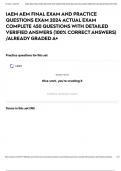 IAEM AEM FINAL EXAM AND PRACTICE QUESTIONS EXAM 2024 ACTUAL EXAM COMPLETE 450 QUESTIONS WITH DETAILED VERIFIED ANSWERS &lpar;100&percnt; CORRECT ANSWERS&rpar; &sol;ALREADY GRADED A&plus;