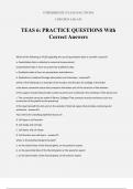 TEAS 6&colon; PRACTICE QUESTIONS With Correct Answers