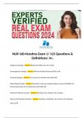 NUR 160-Hondros Exam 1&sol; 123 Questions & Definitions&sol; A&plus;&period;   