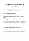   LOUISIANA STATE INSURANCE LAWS &lpar;P&C EXAM&rpar; QUESTIONS AND ANSWERS 2024