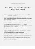 Texas Driving Test Review Exam Questions With Correct Answers