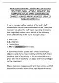 RN ATI LEADERSHIP EXAM &sol;ATI RN LEADERSHIP  PROCTORED EXAM LATEST v2 2024&sol;2025 ALL  COMPLETE ACTUAL EXAM QUESTIONS AND  CORRECT VERIFIED ANSWERS LATEST UPDATES  ALREADY GRADED A&plus;