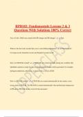 RPB102&colon; Fundamentals Lessons 2 & 3 Questions With Solutions 100&percnt; Correct