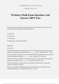 Workkeys Math Exam Questions And Answers 100&percnt; Pass