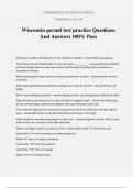 Wisconsin permit test practice Questions And Answers 100&percnt; Pass