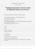 Washington State Driver's license written test Questions With Correct Answers