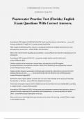 Wastewater Practice Test &lpar;Florida&rpar; English Exam Questions With Correct Answers&period;