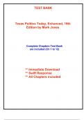 Test Bank for Texas Politics Today&comma; Enhanced&comma; 19th Edition by Jones &lpar;All Chapters included&rpar;