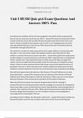 Unit 5 HUSH Quiz pt&period;6 Exam Questions And Answers 100&percnt; Pass