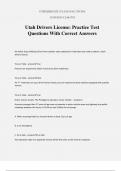 Utah Drivers License&colon; Practice Test Questions With Correct Answers